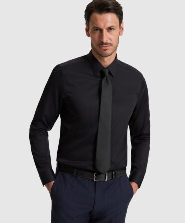 BLACK NON-IRON BASIC SHIRT