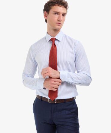 WHITE STRIPED BASIC SHIRT