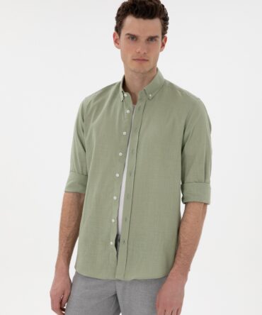 GREEN LINEN SHIRT
