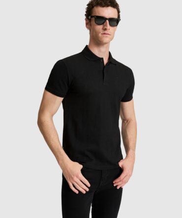 BLACK POLO T-SHIRT