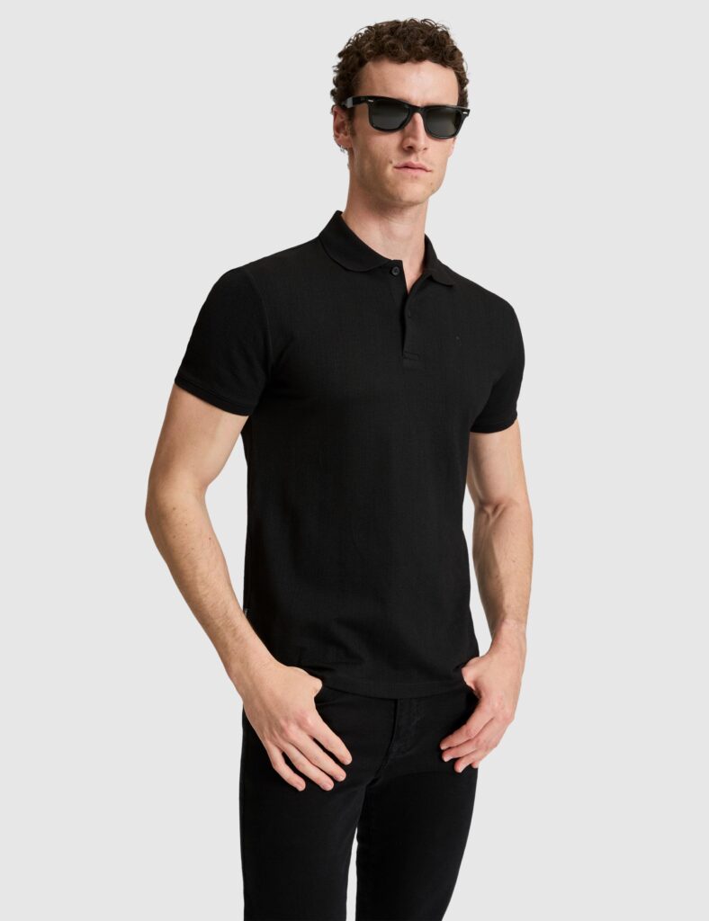 BLACK POLO T-SHIRT