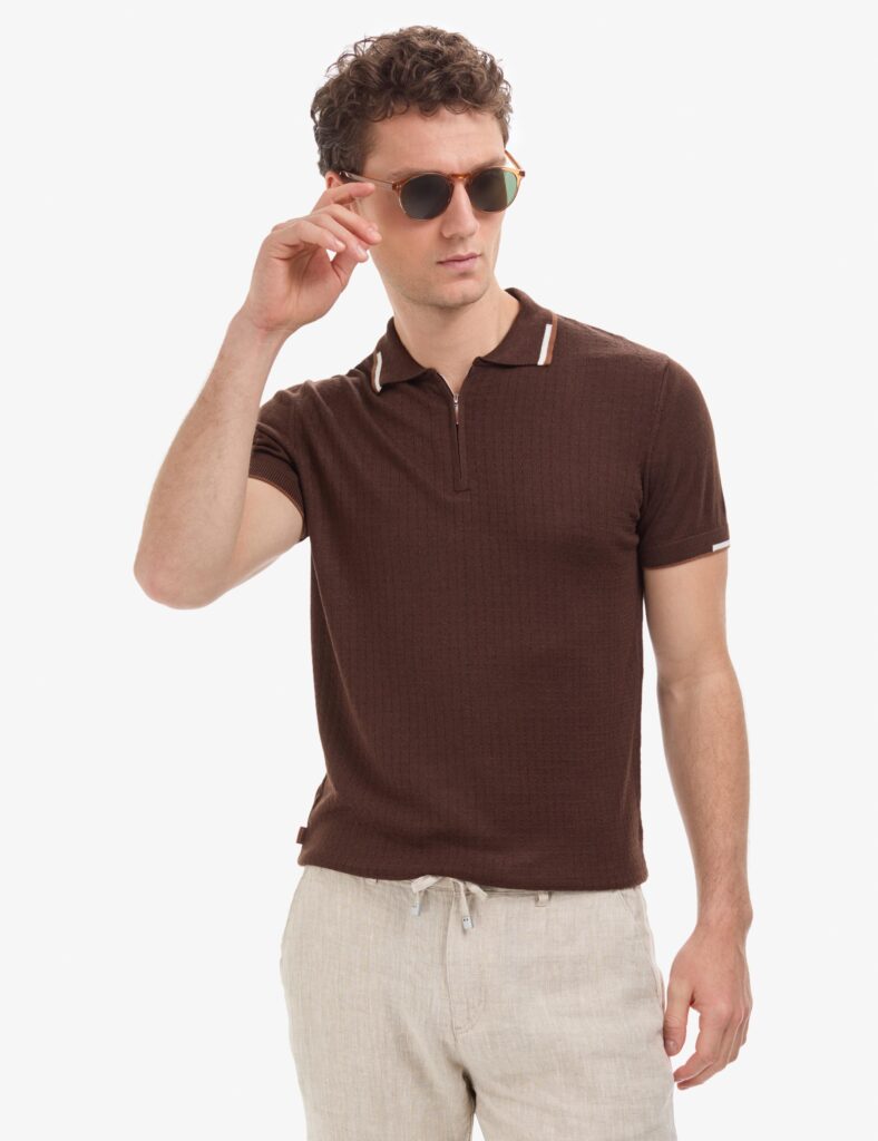BROWN POLO T-SHIRT