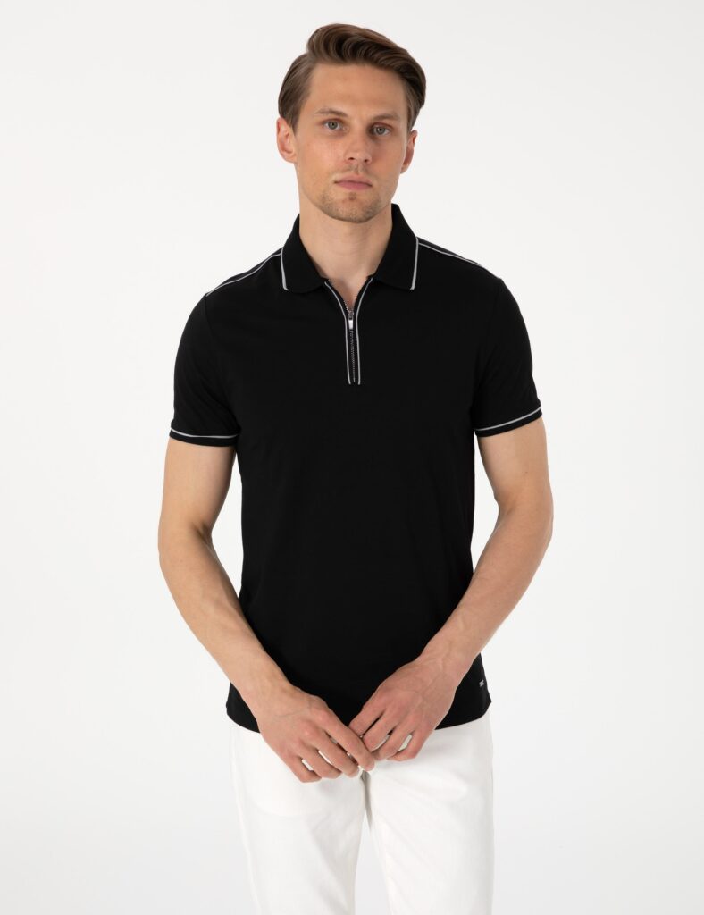 BLACK POLO T-SHIRT