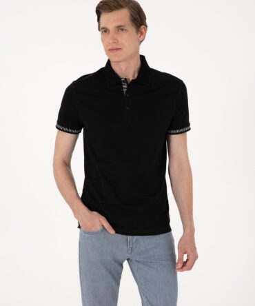 BLACK POLO T-SHIRT