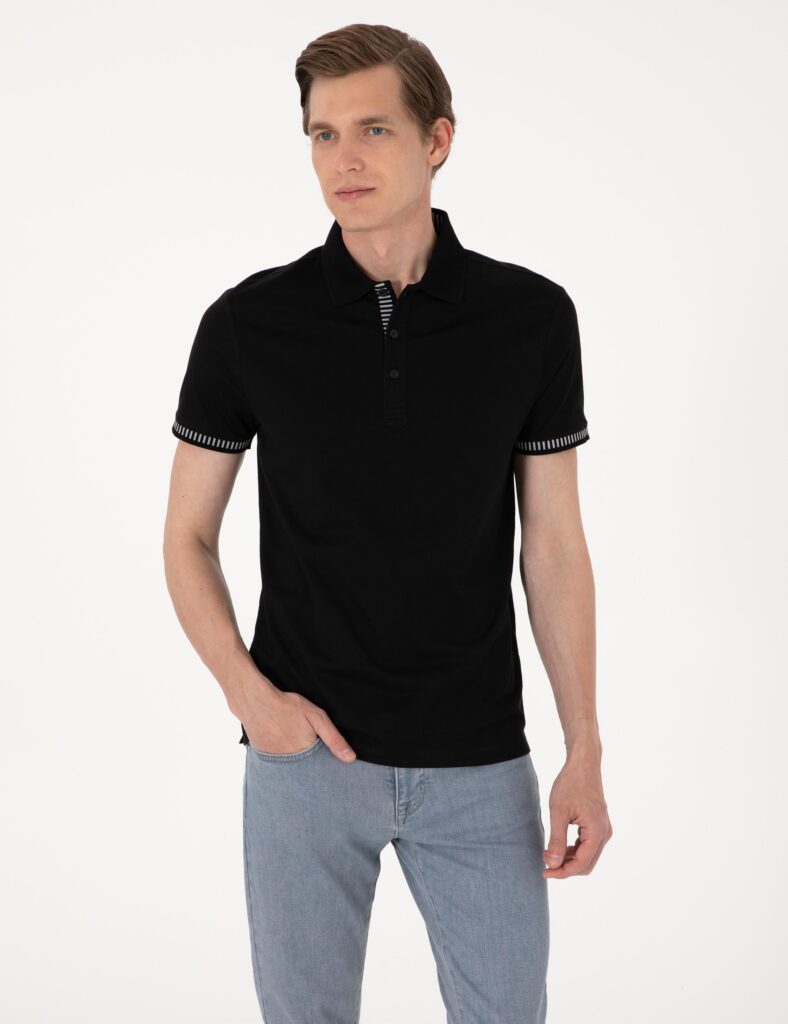 BLACK POLO T-SHIRT