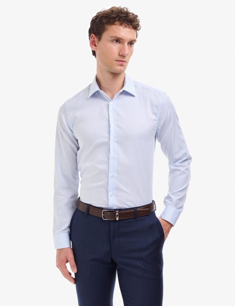 WHITE STRIPED BASIC SHIRT thumbnail 3