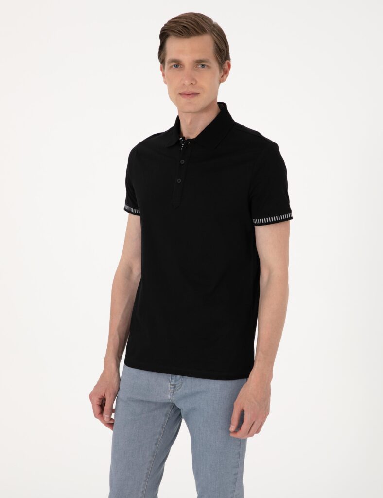 BLACK POLO T-SHIRT thumbnail 3